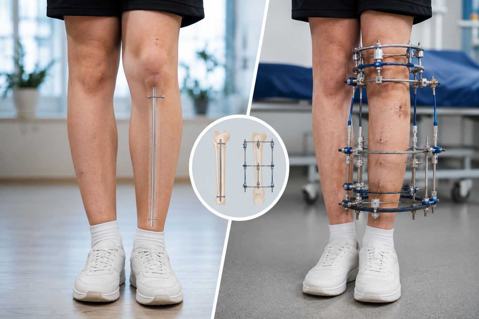 Comparison of internal and external limb lengthening surgery methods