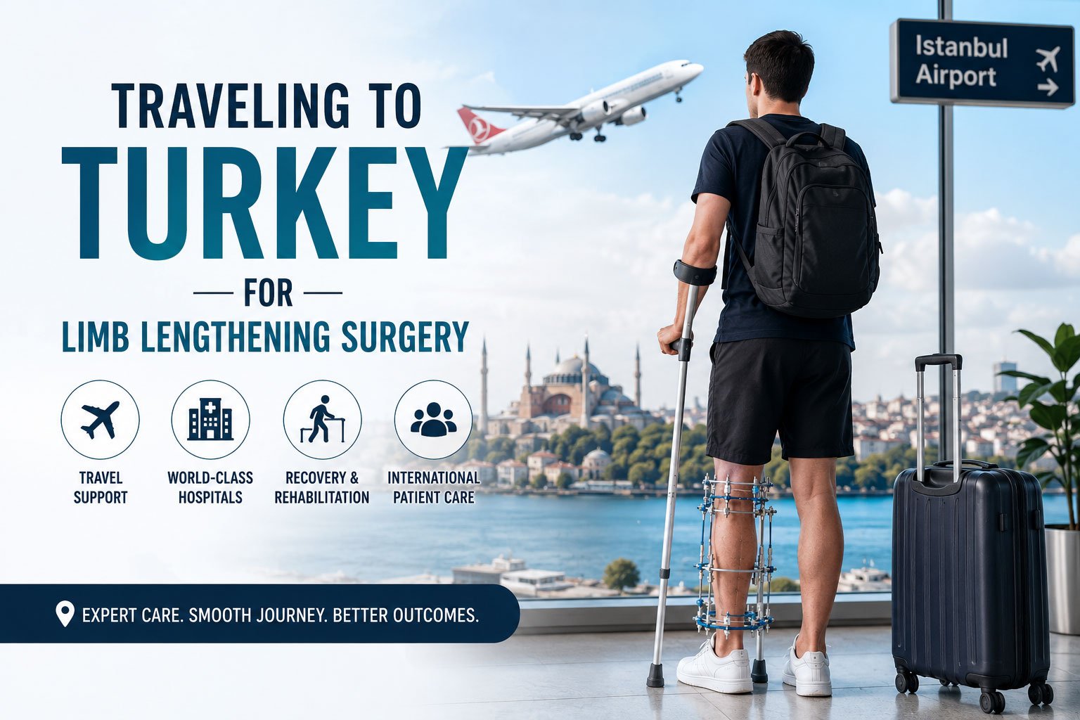 International patient traveling to Turkey for limb lengthening surgery and orthopedic recovery