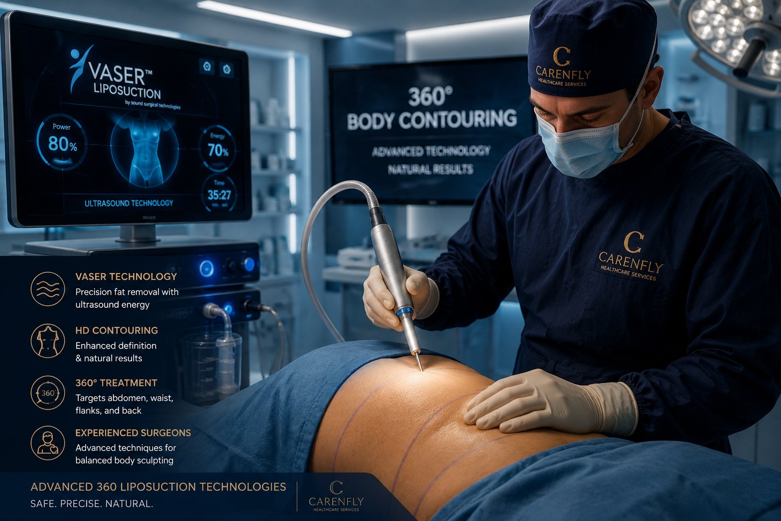 Advanced VASER 360 liposuction technology in Turkey