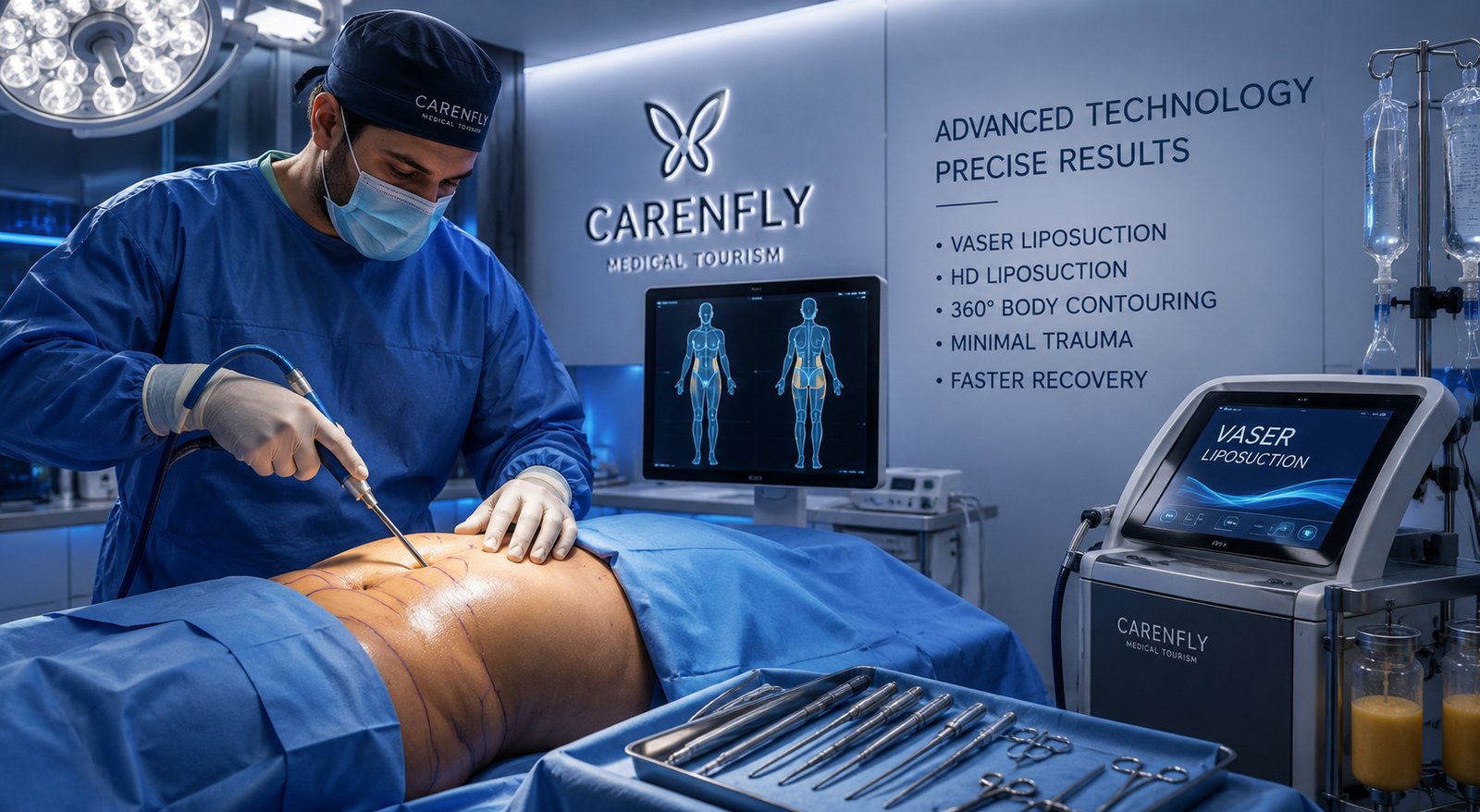 Advanced VASER and HD liposuction technology in Turkey